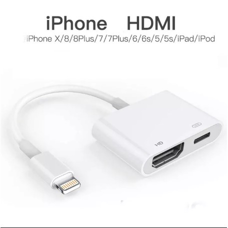 Cáp chuyển đổi từ LIGHTNING TO HDMI kết nối điện thoại Iphone ipad với tivi Full HD 1080P (LOẠI TRẮNG TỐT) dây kết nối