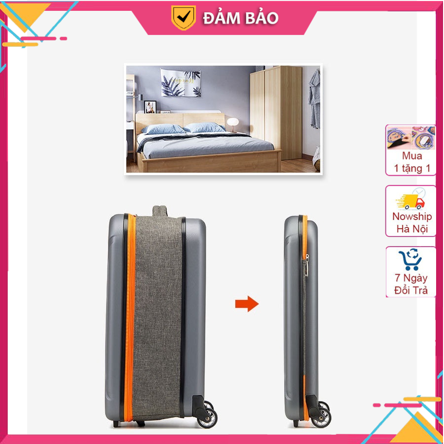 Vali kéo du lịch gập siêu gọn, size 20 24 inch giá rẻ, valy gấp siêu mỏng còn 7cm cần kéo hợp kim nhôm siêu chắc