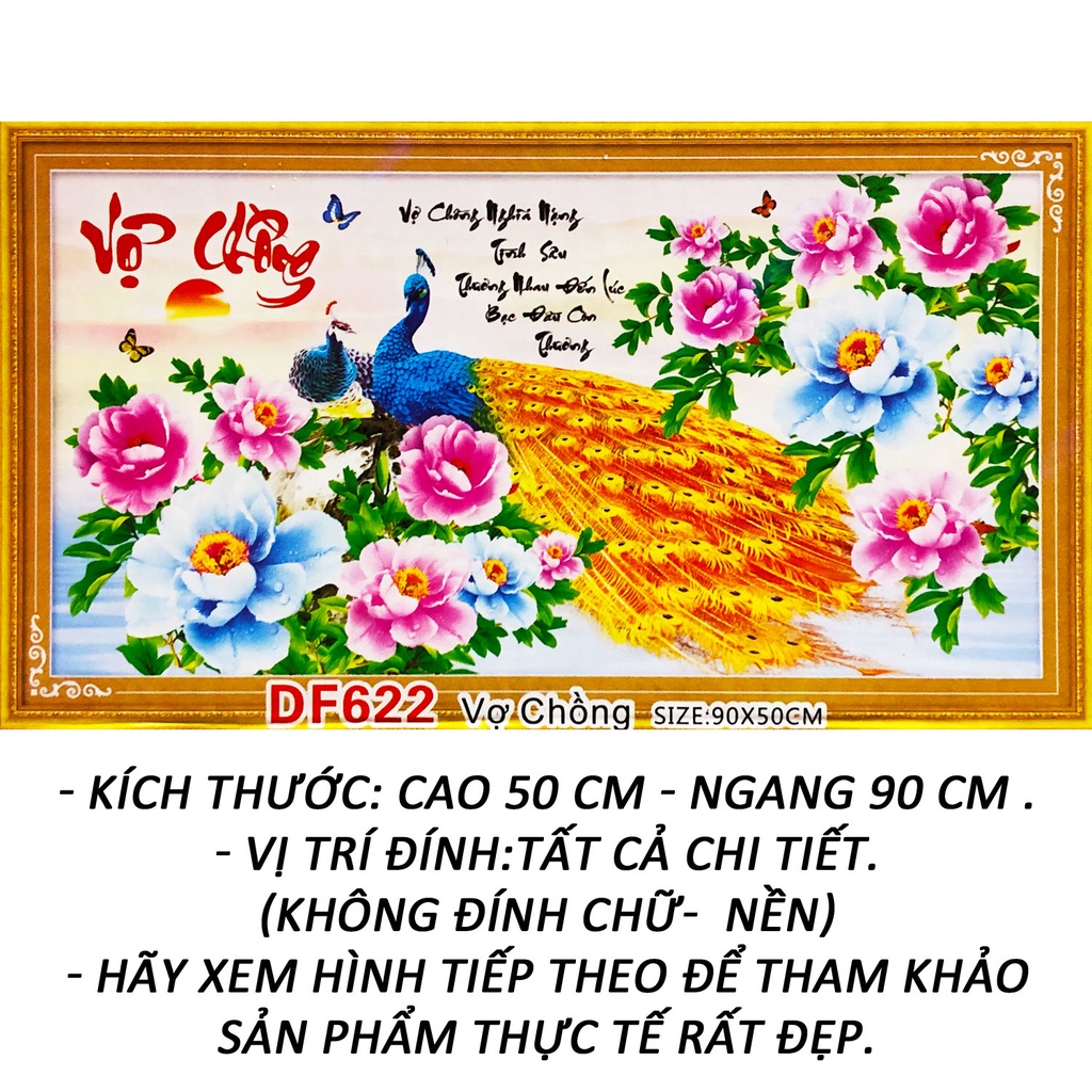 Tranh Đính Đá 5D - Vợ Chồng Nghĩa Nặng Tình Sâu 99 - Tranh Minh Hiền (TỰ ĐÍNH ĐÁ)