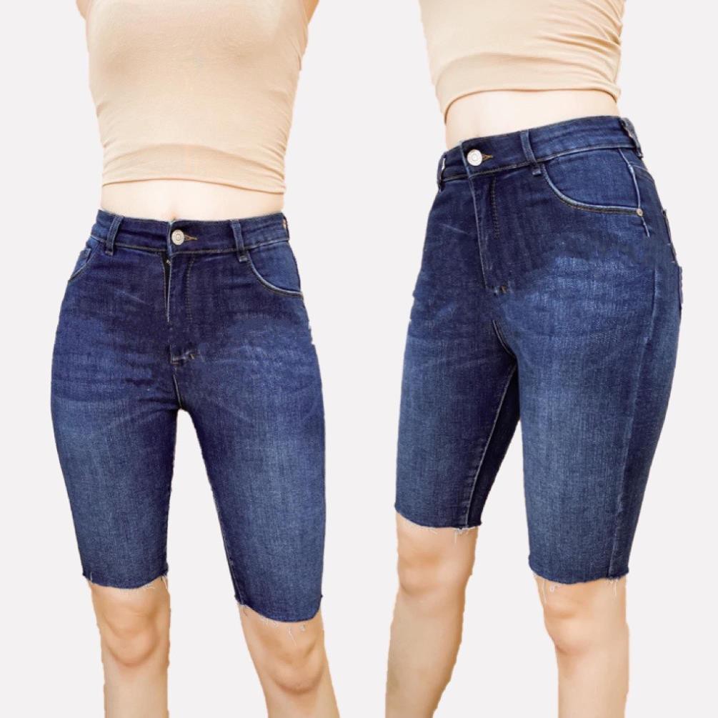 Quần jean nữ ngố / lửng BIG SIZE lưng cao, co dãn mạnh trơn truyền thống dành cho người béo 60-90kg Moliruan 3549 ྇