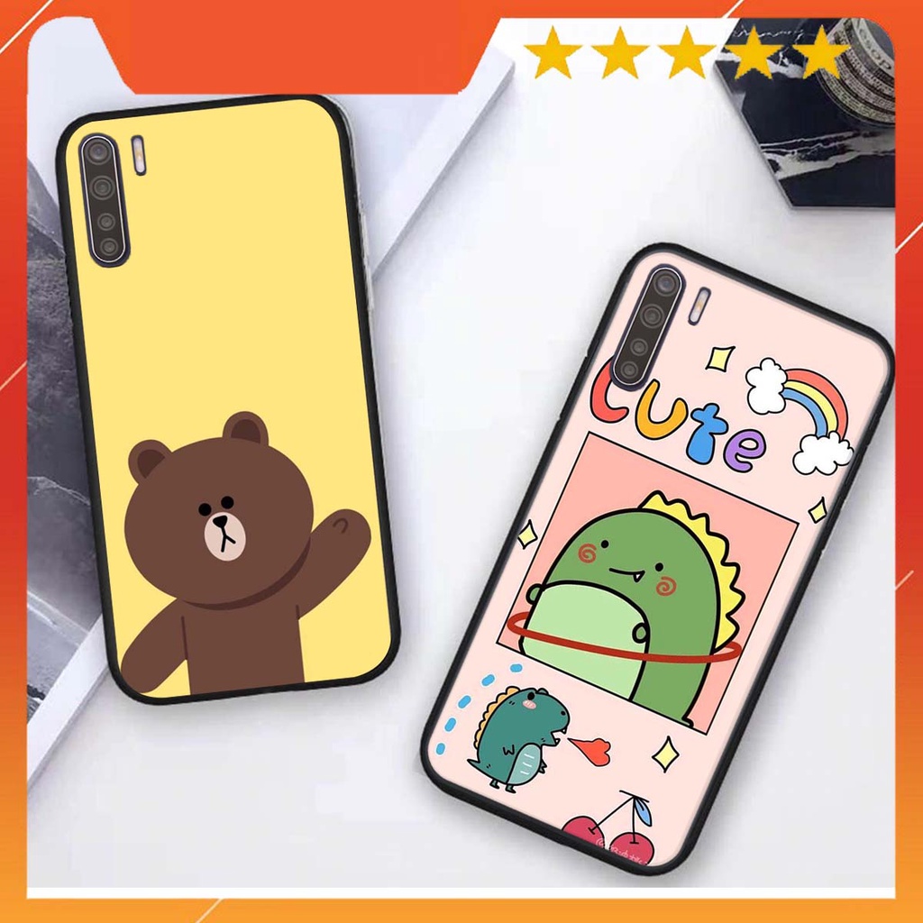 Ốp lưng Oppo A91 / RENO 3 in hình khủng long , gấu nâu xinh xắn, siêu cute  mà còn vô cùng RẺ -ĐẸP