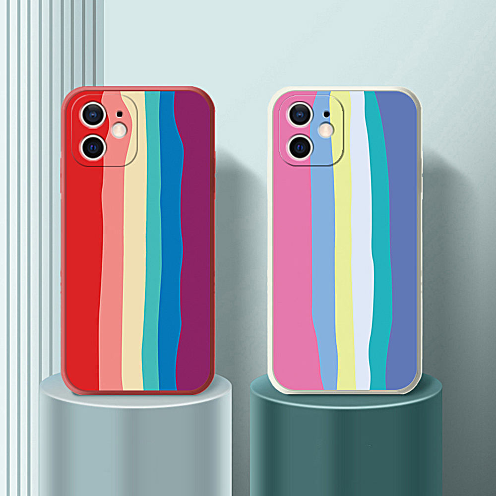 Ốp Lưng Silicone Mềm Màu Cầu Vồng Cho Iphone 11 / 11 Pro / 11 Pro Max / 12 / 12 Mini / 12 Pro / 12 Pro Max | BigBuy360 - bigbuy360.vn