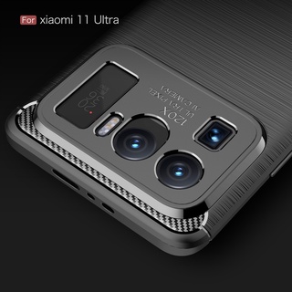 Ốp điện thoại sợi carbon mềm siêu mỏng chống sốc cho Xiaomi Mi 11 Ultra