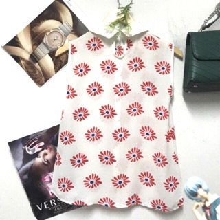 Áo sơ mi voan hoa cúc siêu xinh size M