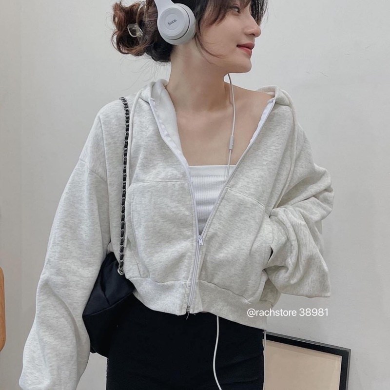 [RÁCH STORE] Áo khoác nỉ trơn crop tay cánh dơi | BigBuy360 - bigbuy360.vn