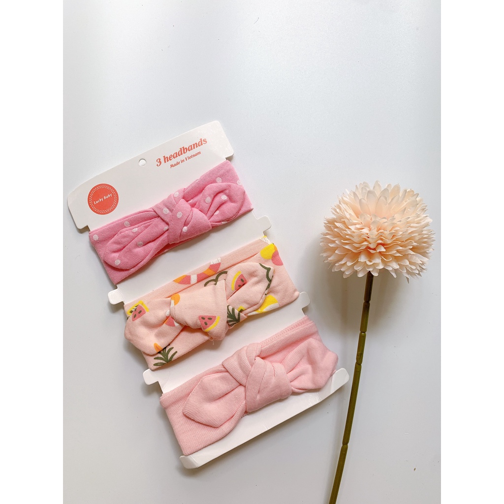 Set 3 Băng Đô Turban Cho Bé Nơ Thắt dễ thương, xinh xinh và rất đáng yêu