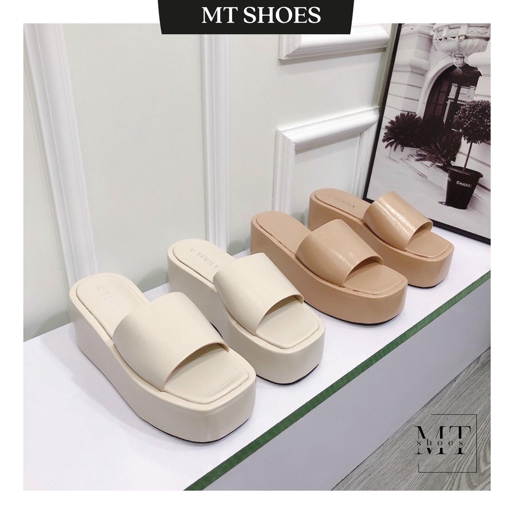 Dép nữ đế xuồng 7p quai ngang Hot Trend màu Pastel siêu xinh form chuẩn đẹp siêu tôn dáng - Dép bánh mì quai ngang