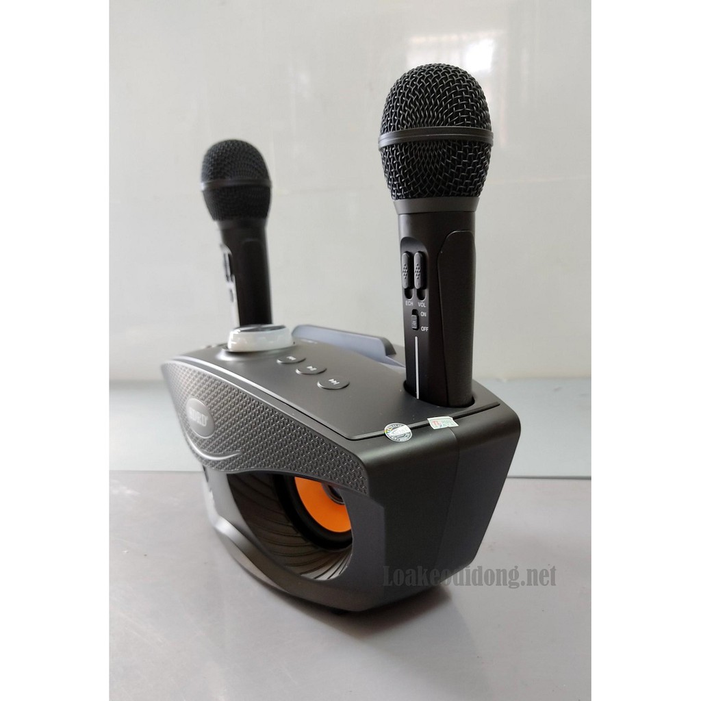 [Giá Sỉ] Loa không dây karaoke gia đình SD-306 tặng kèm 2 mic kết nối bluetooth hỗ trợ ghi âm tách lời - BH 6 tháng
