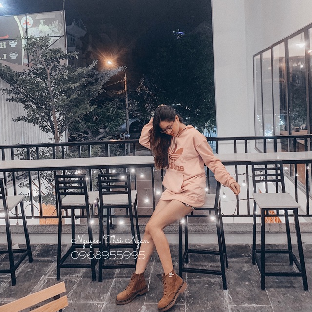Áo hodie adi.dá hồng vỏ đỗ