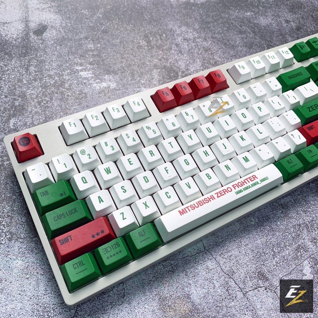 Keycap MITSUBISHI ZERO Thick PBT Dyesub 108 Phím Cherry Profile