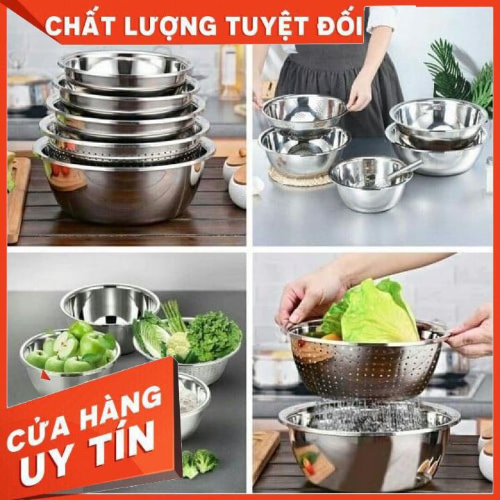 Bộ 5 tô inox các cỡ từ to đến nhỏ của nội địa Trung xuất Nhật