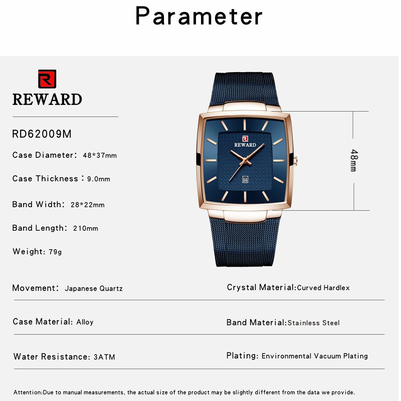 Đồng Hồ Quartz Chống Thấm Nước 62009 Bằng Thép Không Gỉ Với Dây Đeo Dạng Lưới Thời Trang