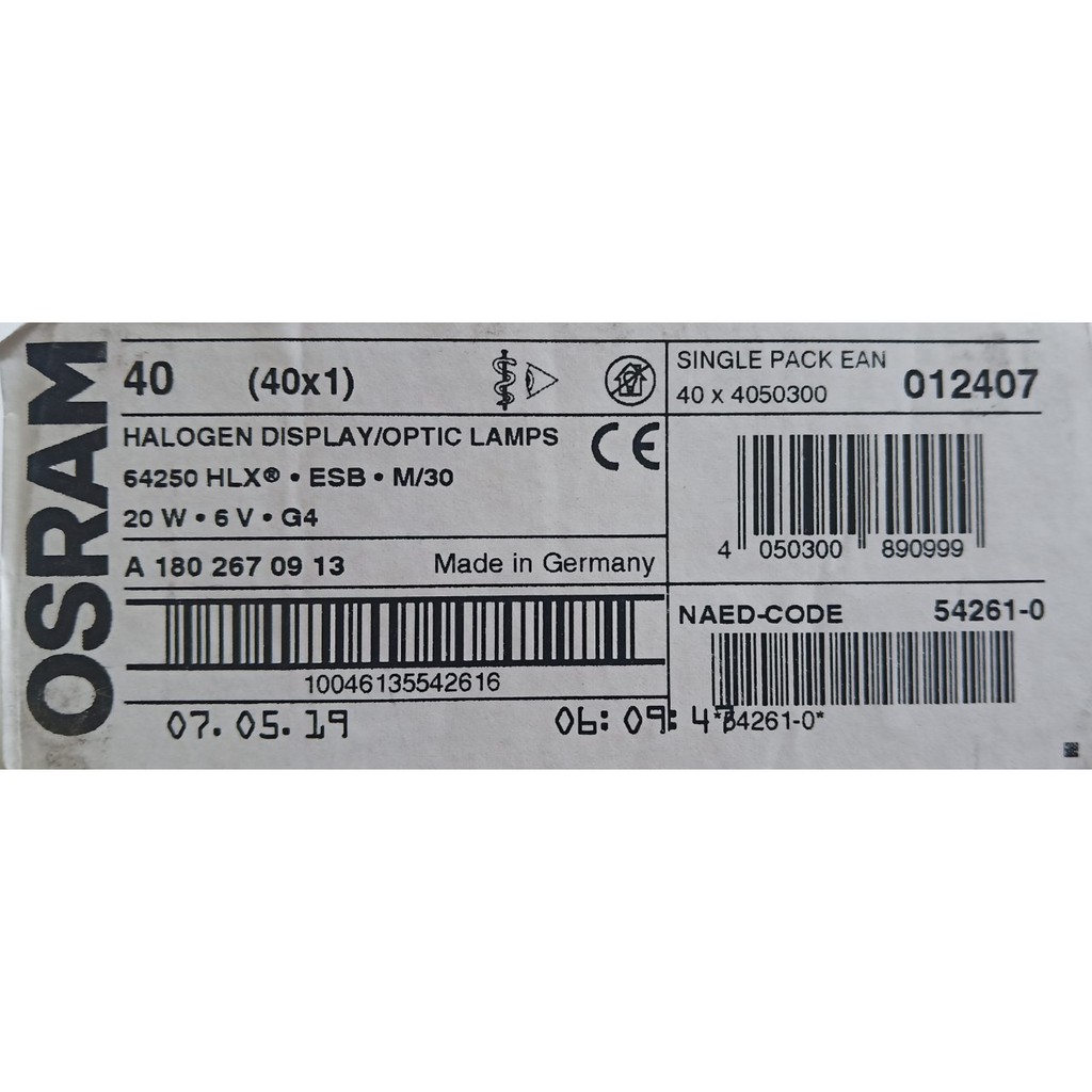 Bóng halogen Osram HLX 64250 6V 20W