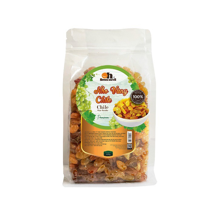 Nho Khô Vàng Smilenuts túi 500g - Nhập khẩu từ Chile