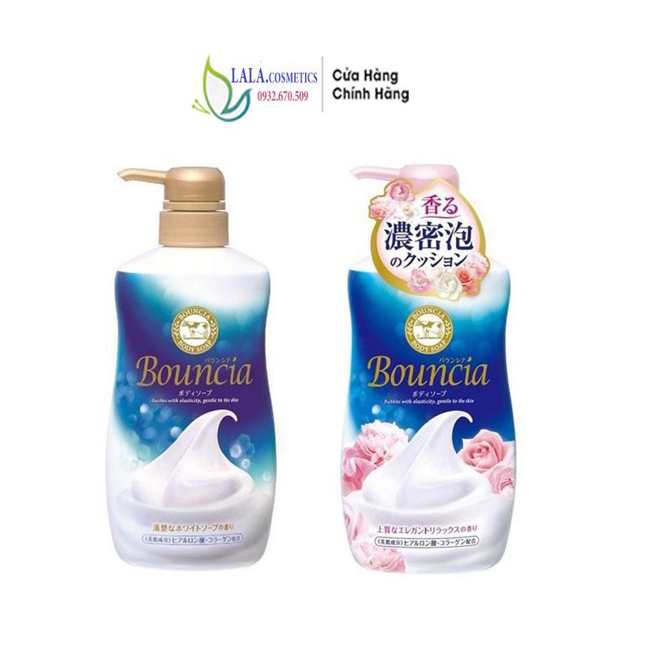 Sữa tắm dưỡng ẩm hương hoa cỏ Bouncia Body Soap White Soap Pump 500ml