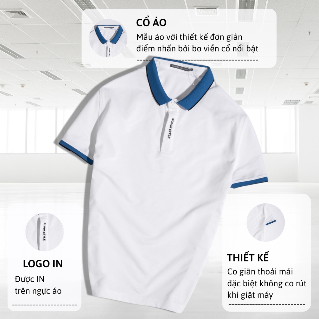 [Mã BMBAU50 giảm 7% đơn 99K] Áo polo nam slimfit BLOOK chất vải thun cá sấu cotton co giãn mã 33369 (HÌNH THẬT)