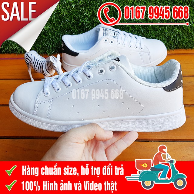 [SALE SỐC] Giày Stan Smith Màu Trắng Gót Đen Nam Nữ