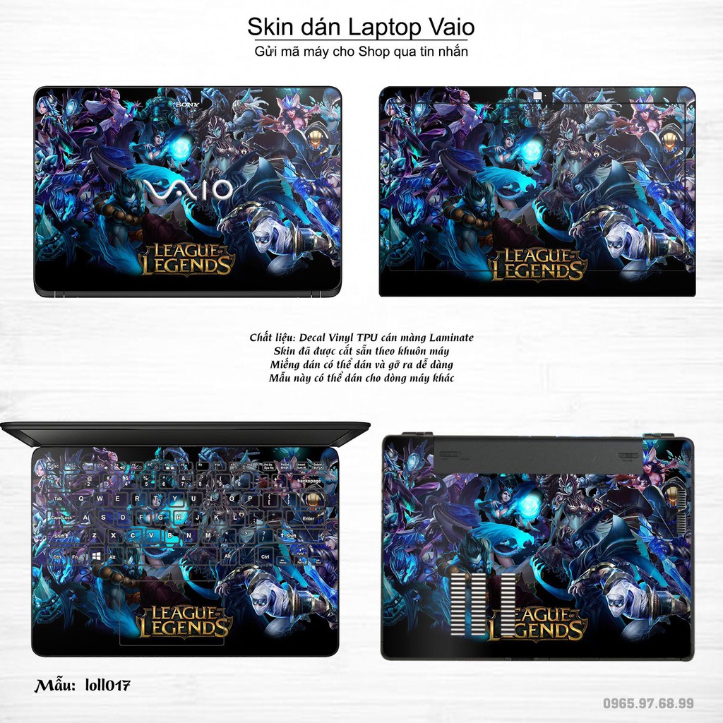 Skin dán Laptop Sony Vaio in hình Liên Minh Huyền Thoại _nhiều mẫu 2 (inbox mã máy cho Shop)