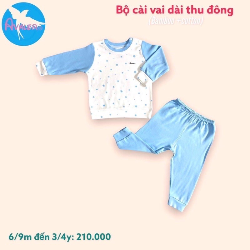 Bộ Avaler thu đông cotton ấm cho bé 6m-4y