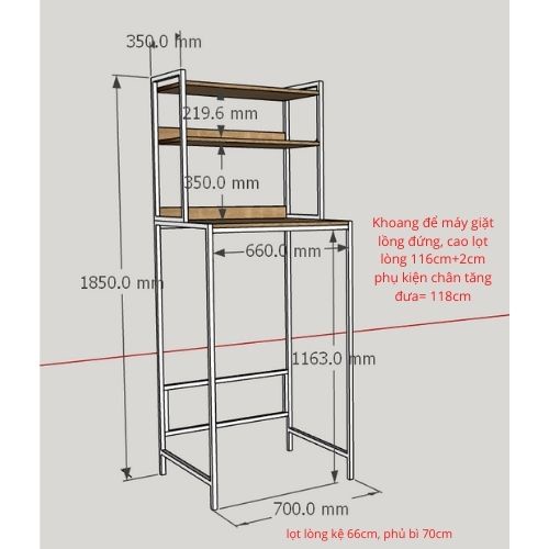 Kệ Máy Giặt 3 Tầng Đa Năng Arego KMG03