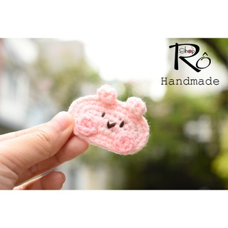 Kẹp tóc thỏ hồng dễ thương, cặp tóc len Handmade 5cm [Ảnh thật+Hàng sẵn]