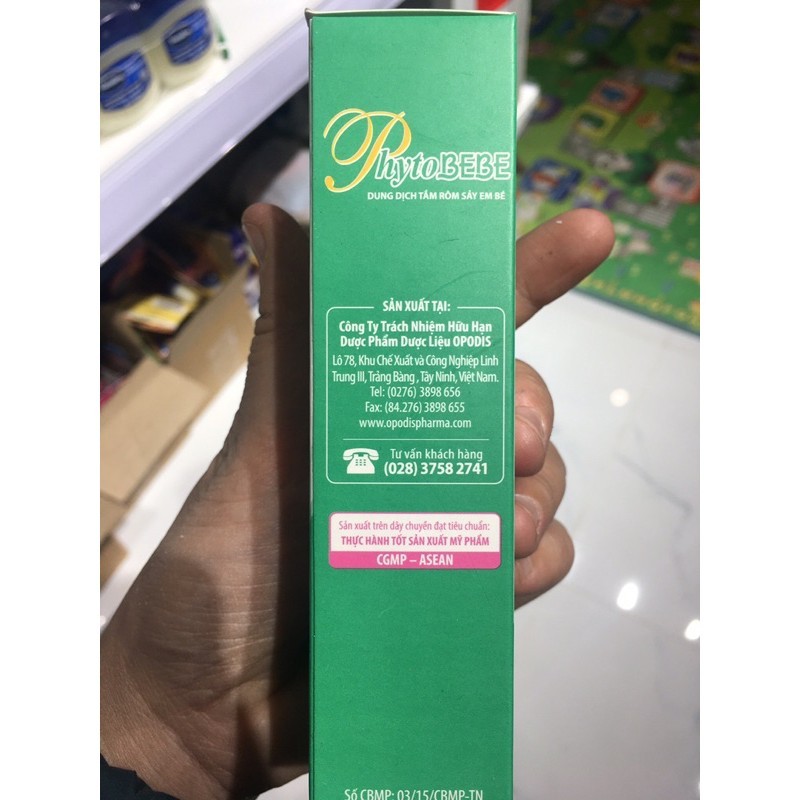 Dung dịch tắm rôm sảy em bé PhytoBEBE 100ml - an toàn cho da của bé - cvspharmacy