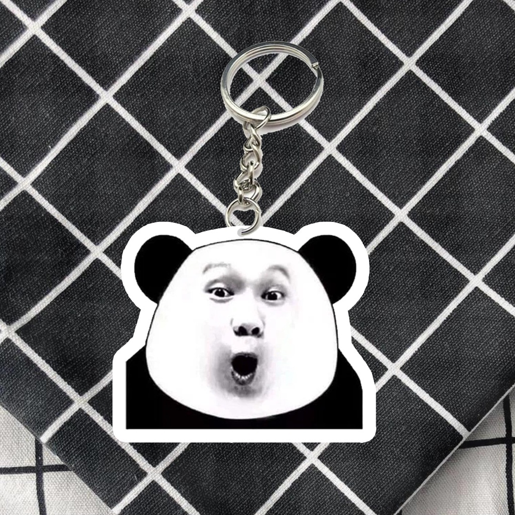 Móc khóa mika meme Gấu trúc bựa cáo từ, oke bấy bề, vỗ tay, xin tha hài hước