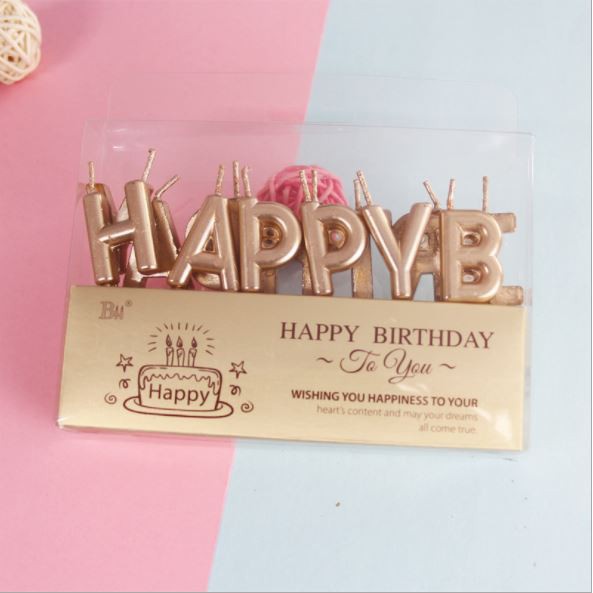 Trang Trí Bánh Sinh Nhật Bánh Kem - Bộ nến chữ Happy Birthday
