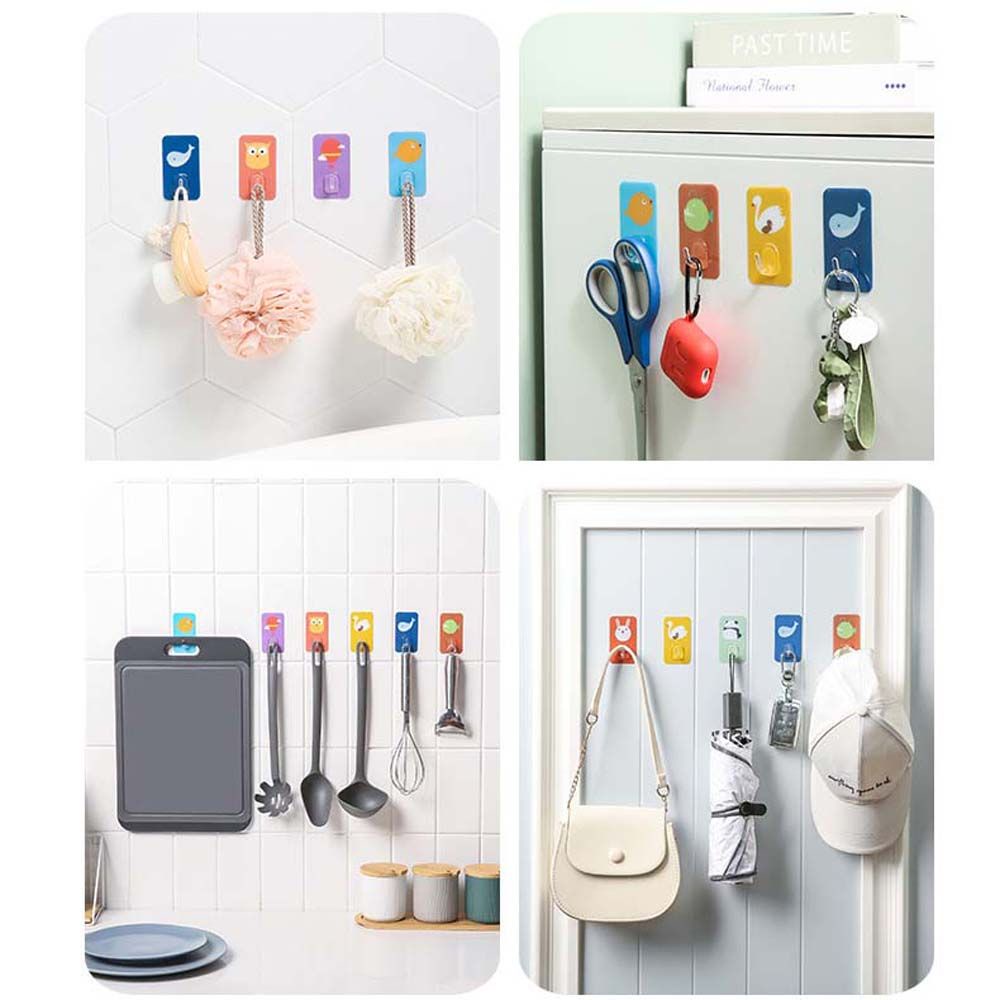 Móc Treo Chìa Khóa / Quần Áo Gắn Tường Tự Dính Họa Tiết Hoạt Hình Đáng Yêu