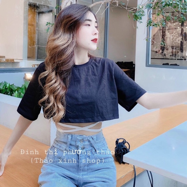 Set 2 áo gồm 1 áo croptop và 1 áo yếm đan dây eo bên trong - B5U
