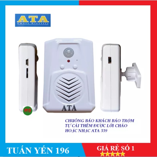 Chuông cảm ứng báo khách tự cài lời chào ATA AT-339- Hàng Chính Hãng