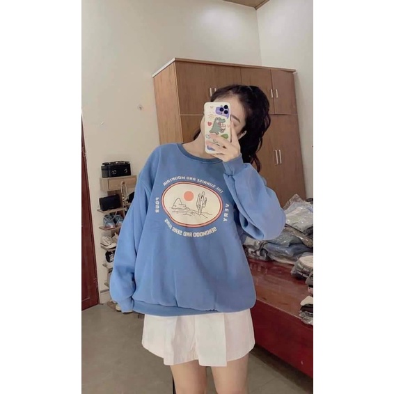 Áo Nỉ Sweater Nữ Form Rộng Vải Nỉ Bông Dày Dặn phong cách Ulzzang CAMASTORE AN21 | BigBuy360 - bigbuy360.vn
