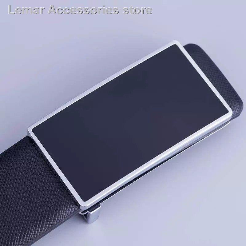 Thắt lưng da bò màu trắng khóa cài trơn thời trang Hàn Quốc cho nam