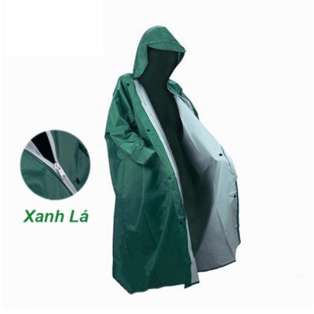 Áo Mưa Da Cá Dây Kéo Khóa Tiện Lợi