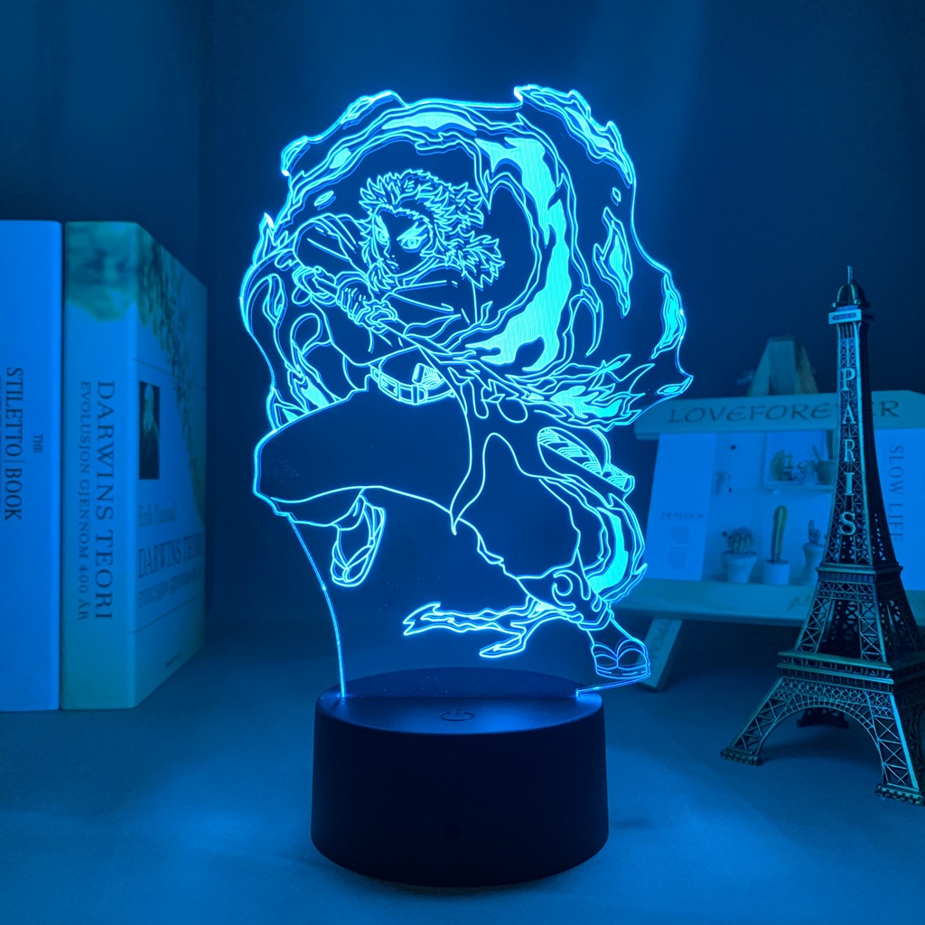 Đèn Led 3d Hình Nhân Vật Anime Demon Slayer Kyojuro Rengoku Dùng Để Trang Trí Phòng Ngủ