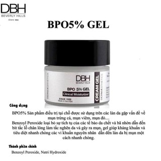 Gel chấm mụn dbh 5% bpo benzoyl - hàng chính hãng