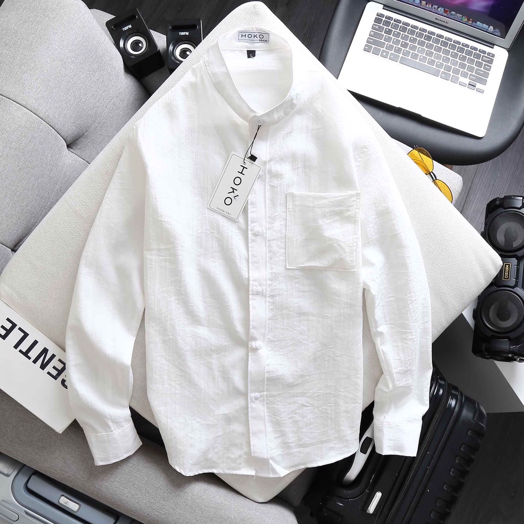 Áo Sơ Mi Vải Đũi Dài Tay Mát Mịn Không Nhăn Thoáng Mát, Thấm Hút, Kiểu Dáng Trẻ Trung | BigBuy360 - bigbuy360.vn