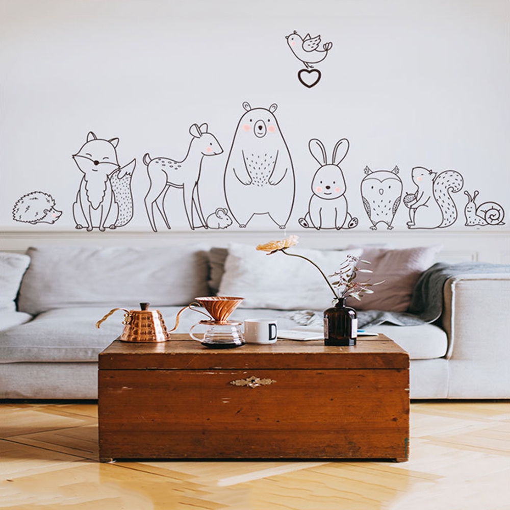 Giấy Dán Tường Trang Trí Phòng Bé Họa Tiết Động Vật Ngộ Nghĩnh Đẹp Mắt