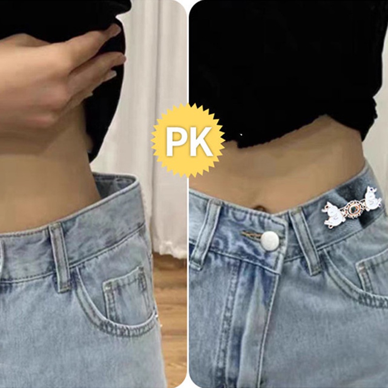 1 Khóa Thắt Lưng Quần Jean / Váy Jean Hình Thỏ Hoạt Hình Có Thể Điều Chỉnh Không Cần Đóng Đinh