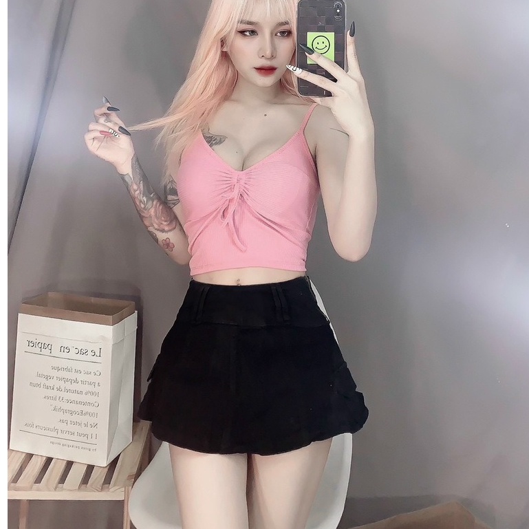 Áo Croptop nơ ngực sexy vải siêu mịn