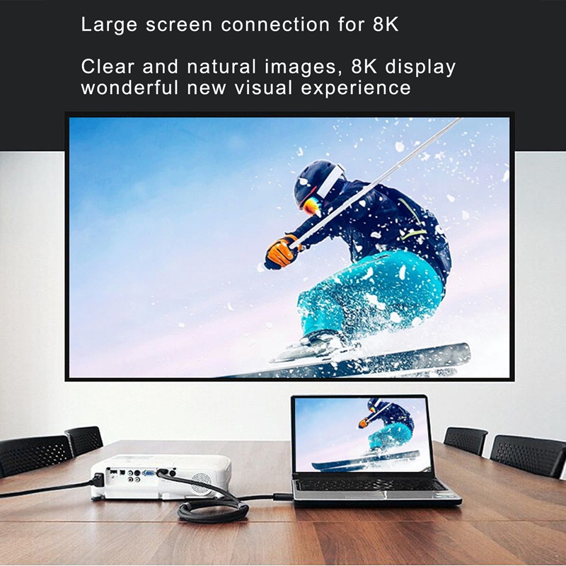 Đối với Thunderbolt 3 USB C DP1.4 Cáp Type-C đến Displayport 1.4 8K 30Hz 4K 144HZ Cáp PVC cho MacPro Display XDR