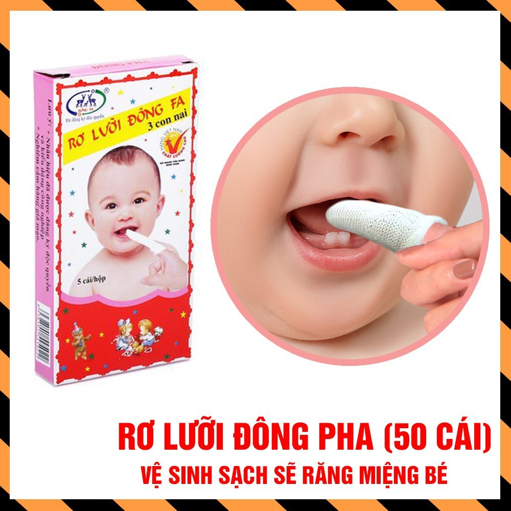Combo 50 Rơ lưỡi Đông Fa 3 con nai - Hỗ trợ vệ sinh miệng cho trẻ