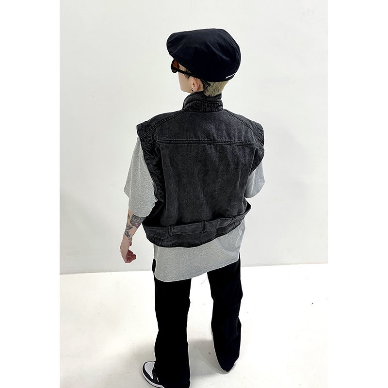 Áo Khoác Denim Mỏng Không Tay Phong Cách Hong Kong Thời Trang Mùa Hè Cho Nam Và Nữ F &amp; X2022