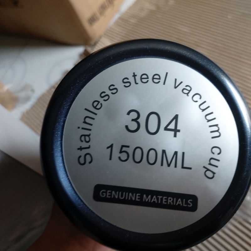 Bình giữ nhiệt cao cấp 1500ml (Hình thực tế) có nắp lưới lọc, vai cầm tay