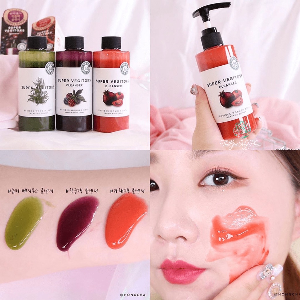 Sữa Rửa Mặt Rau Củ 3 In 1 Tẩy Trang, Dưỡng Da Byvibes Wonder Bath Hàn Quốc 300 ml