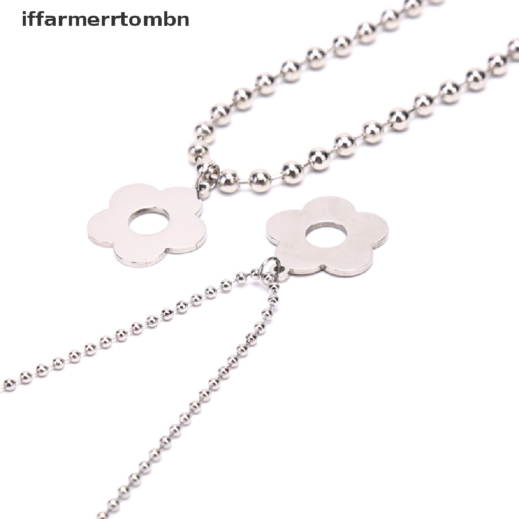 {iffarmerrtombn} Fashion Stainless Steel Flower Beads Choker Necklace Gothic Collar Jewelry Gift hye