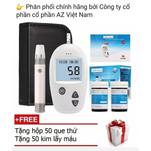 Máy đo tiểu đường sinocare của đức (mua 1tặng 2)