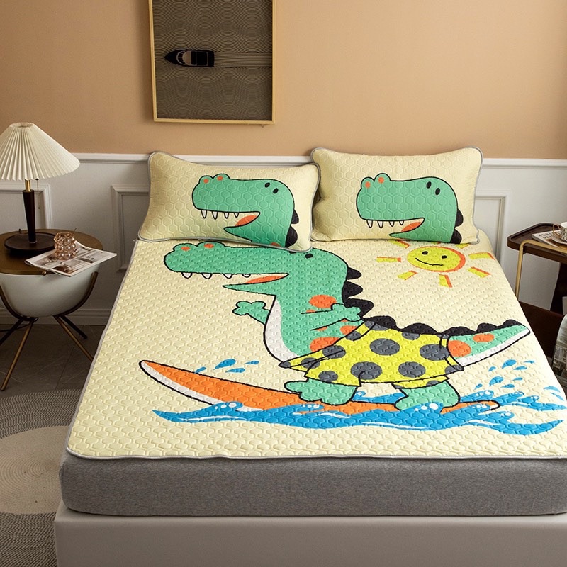 Chiếu điều hoà mủ cao su non 5D Latex mẫu cho các bé yêu thích (tặng kèm 2 vỏ gối đồng bộ )