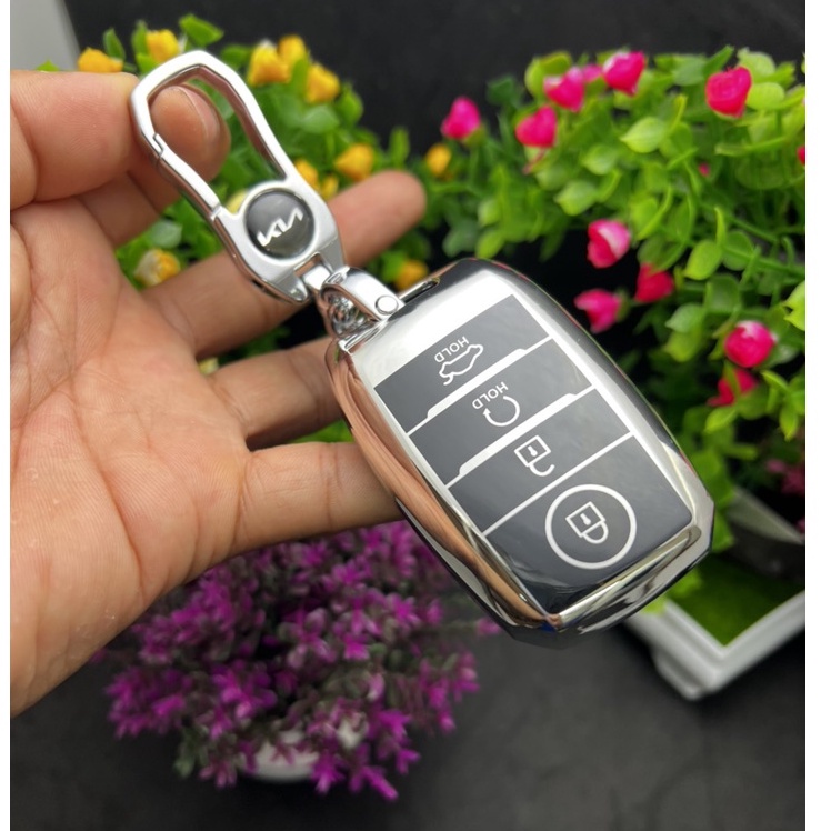 Ốp chìa khóa TPU Silicon Mạ Inox xe ô tô KIA SELTOS-SONET 2022
