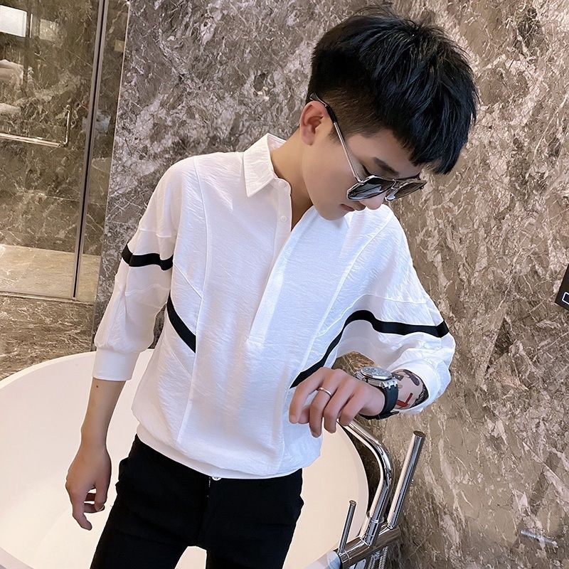 Áo Sơ Mi Tay Lửng Dáng Ôm Trẻ Trung Cá Tính Cho Nam